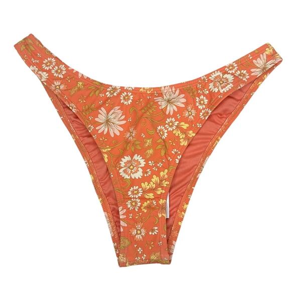 NWT Billabong In Dream Space Hike Pant Orange Floral Bikini Bottoms Women’s Sz M - Picture 3 of 6